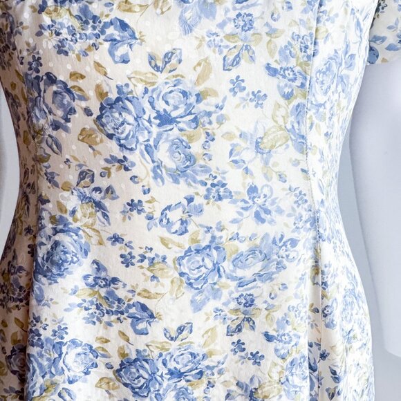 Laura Ashley Blue and Yellow Floral Midi Dress - Picture 9 of 9